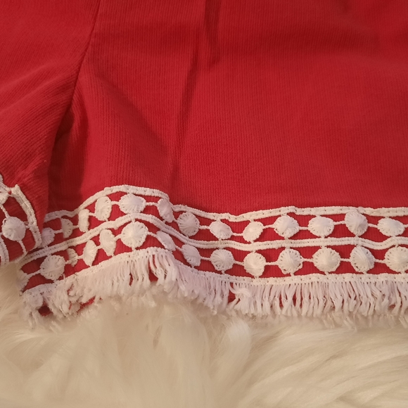 Red & white floral-ruffle print 2 PC Matching Set Girl's Size 7-8 - Picture 7 of 9